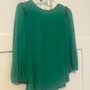 Adrianna Papell Emerald Green Blouse